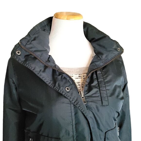 Athleta Military Bomber Windbreaker Hooded Blue Jacket Size X Small - Picture 6 of 16